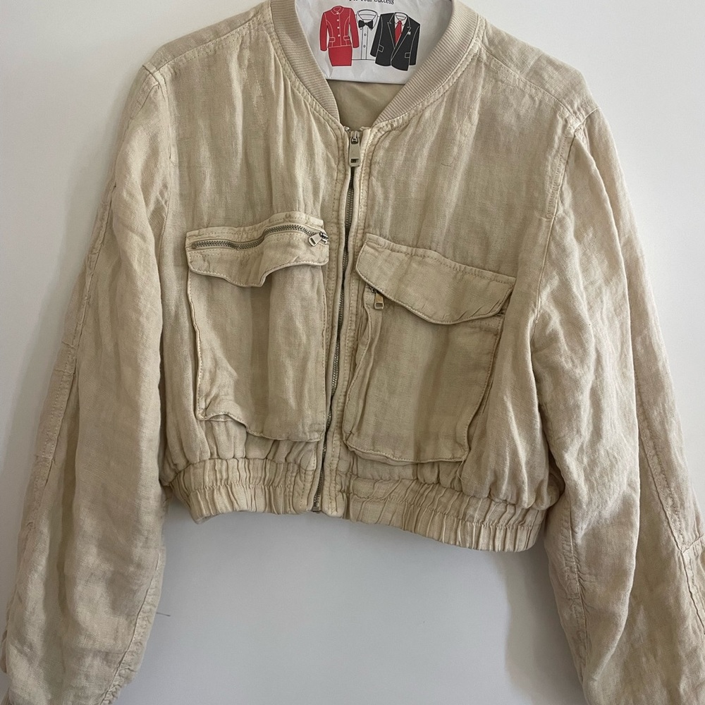 ZARA cream motto jacket